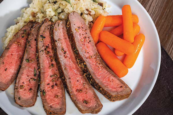 Broiled Garlic-Rosemary Top Round Steak